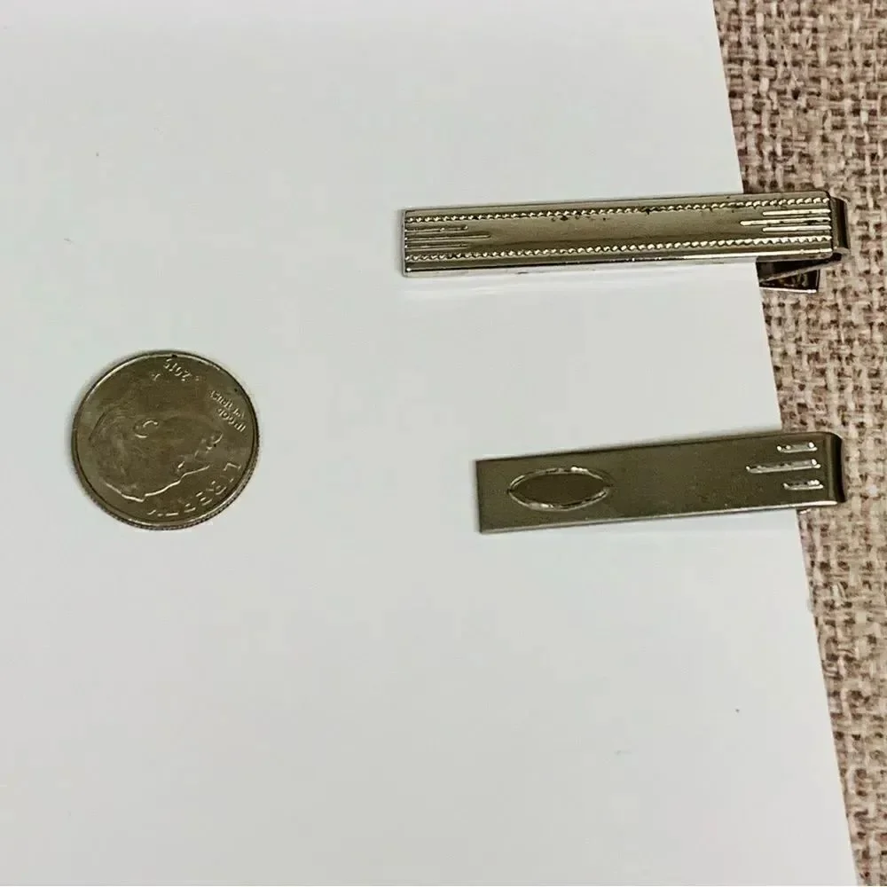 VTG‎ Silver Tie Clips Lot of 2